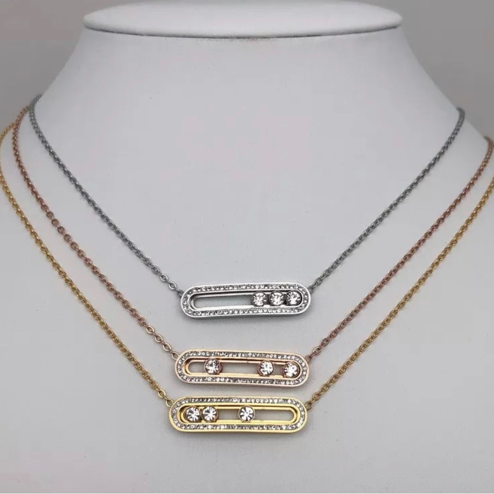 Necklace with cz sliders